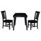 International Concepts 42 in. Solid Wood Round Dual Drop Leaf Dining Table with 2 Chairs in Black K46-42DL-C10-2 - alternate 4